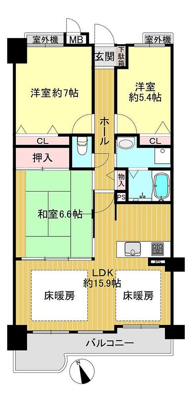 リベール加古川シティWEST(3LDK) 4階/403号室の内観