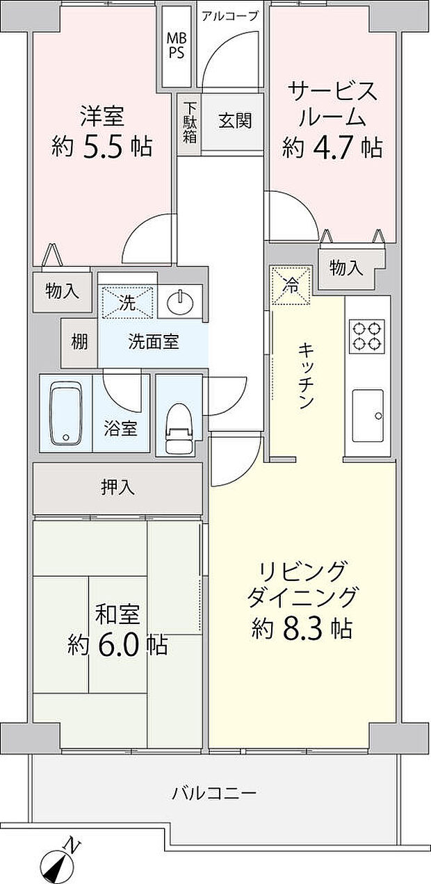 ガーデンシティ狭山弐号館(2SLDK) 8階/8階部分の内観