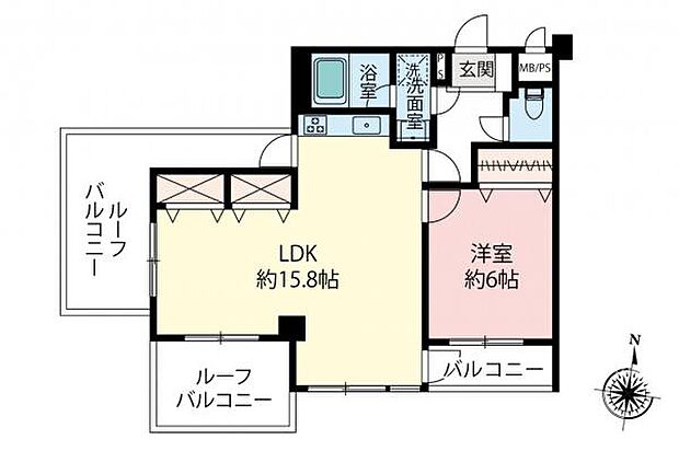 ライオンズマンション大泉学園第5(1LDK) 4階の間取り図