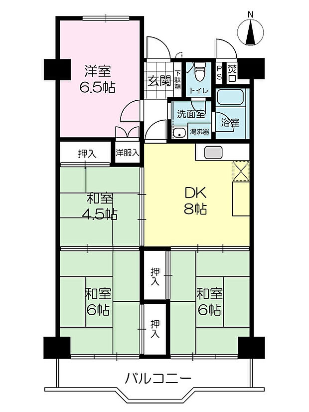 阪急南茨木ハイタウン東奈良高層住宅B棟(4DK) 7階/703の内観