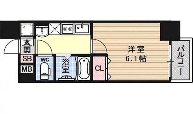 地下鉄烏丸線 今出川駅まで 徒歩23分(1K) 6階の内観