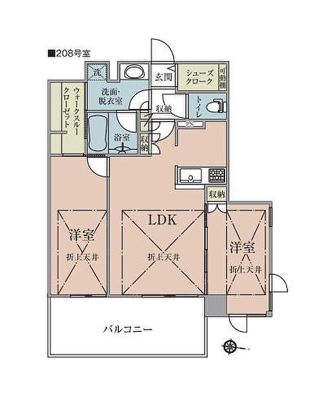 IGARDEN川口(2LDK) 2階の間取り図