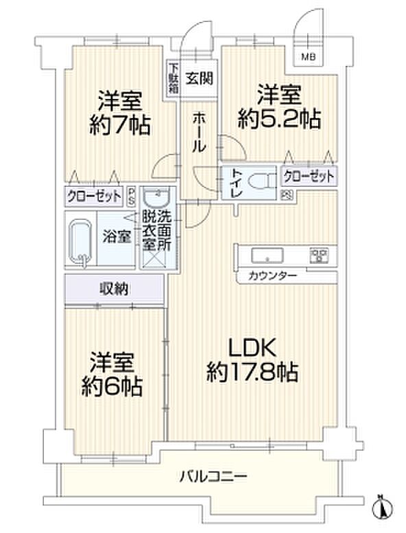ダイアパレス昭島II(3LDK) 5階/503号室の間取り図