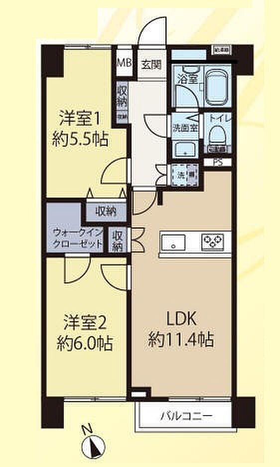 トダカ尾久コーポ(2LDK) 4階の間取り図