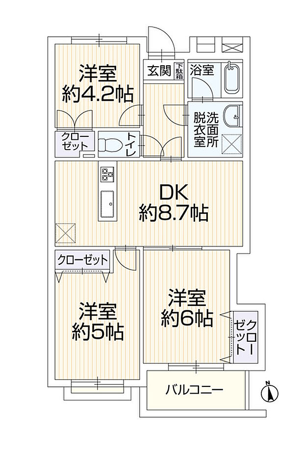 アビタシオン南生田(3DK) 1階の内観