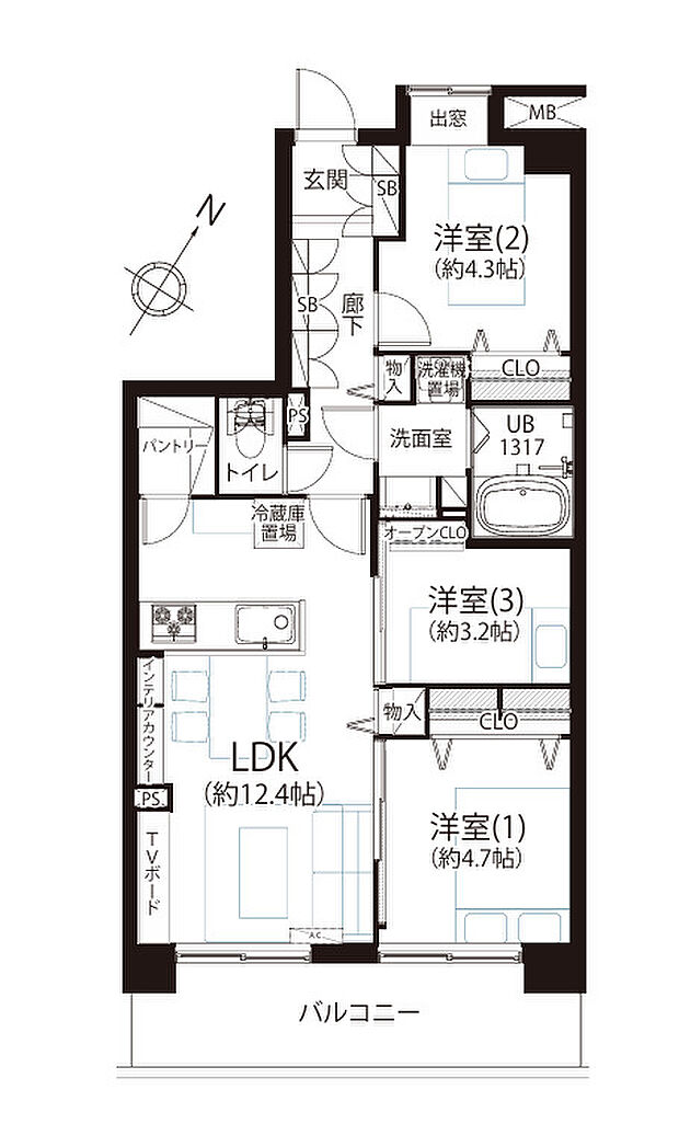 ダイアパレス・ラシューレ下丸子(3LDK) 6階の間取り図