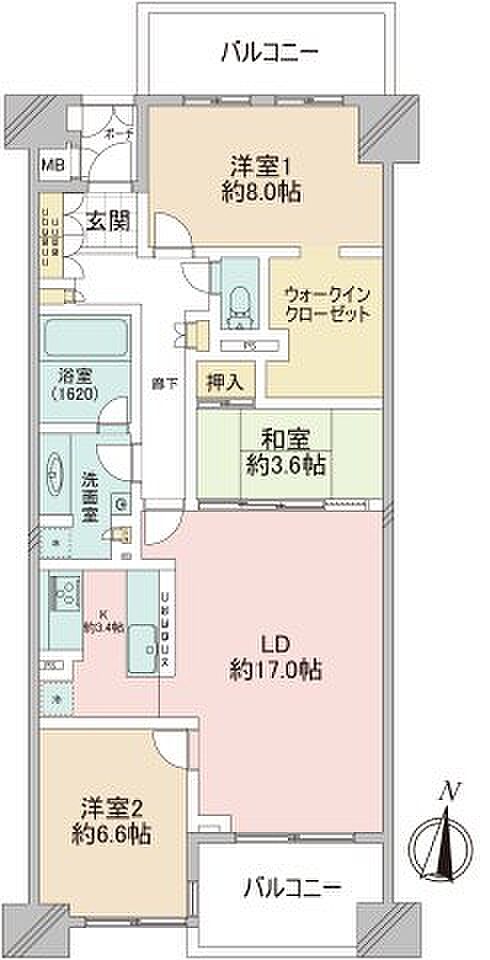 D’グラフォート世田谷芦花公園(3LDK) 7階の間取り図