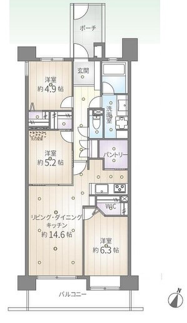 クリオ西高島平弐番館(3LDK) 4階の間取り図