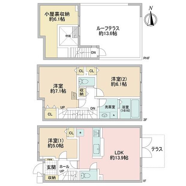 セボンヴェルディア二子玉川(3LDK) 1階の内観