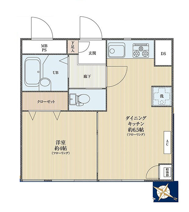 初台ハイツ(1DK) 7階の間取り図