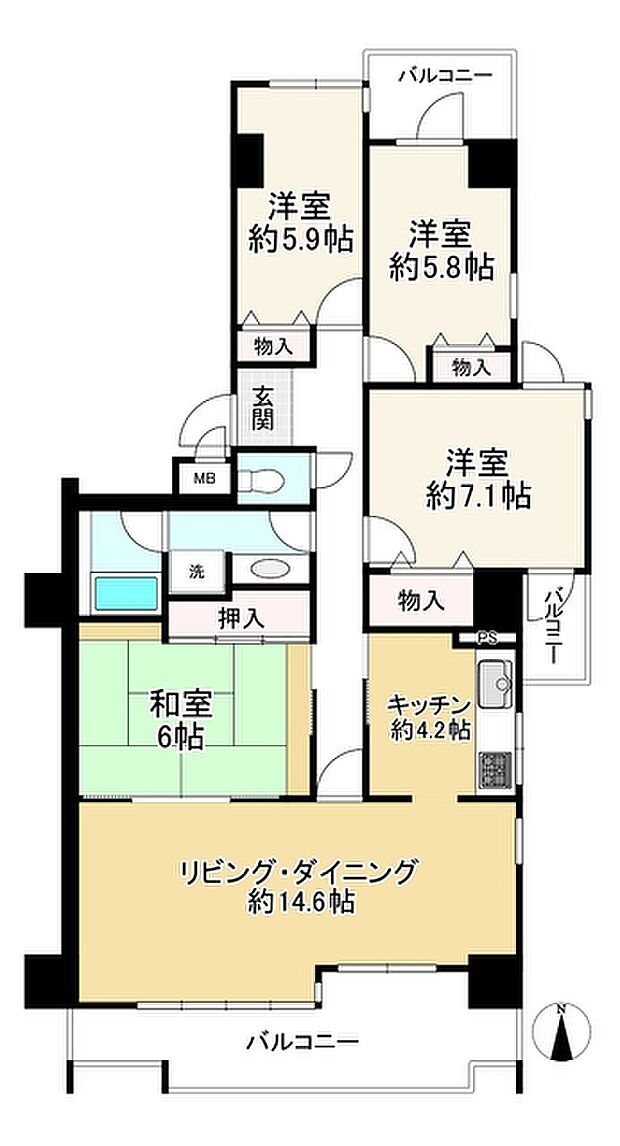 シーアイマンション須磨エクシード(4LDK) 3階の内観