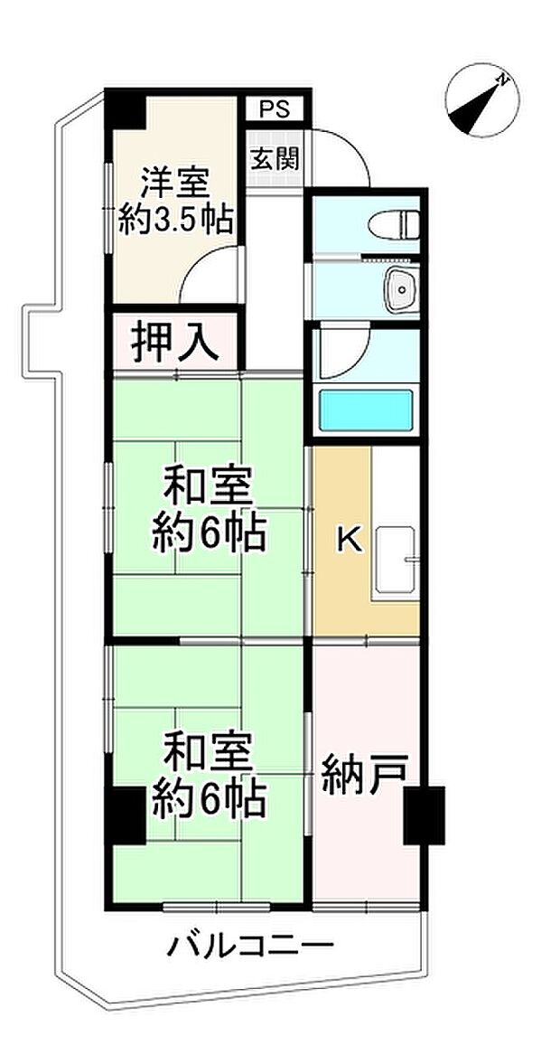 メイクアップハイツ須磨浦(3SK) 5階の間取り図