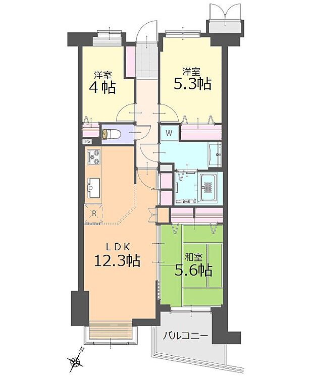 宮原パーク・ホームズ(2SLDK) 2階の間取り図