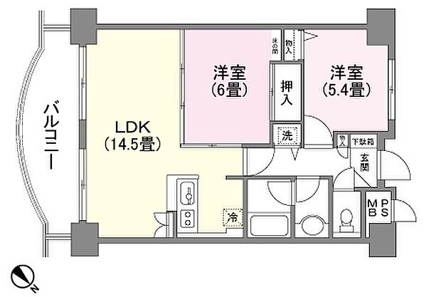 御宿アーバンコンフォート(2LDK) 4階の間取り図