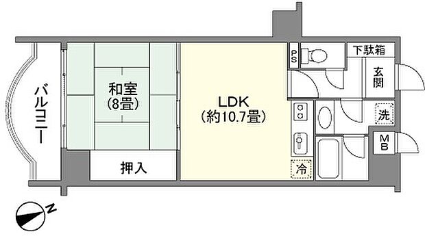 エスカール御宿(1LDK) 7階の内観