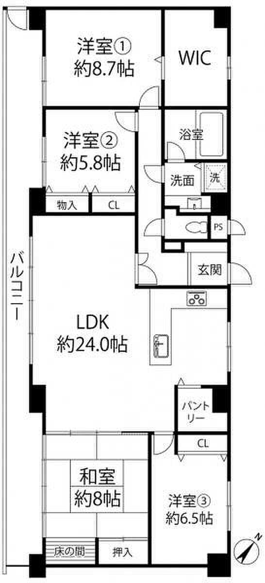 ライオンズマンション金沢駅西(4LDK) 12階の内観
