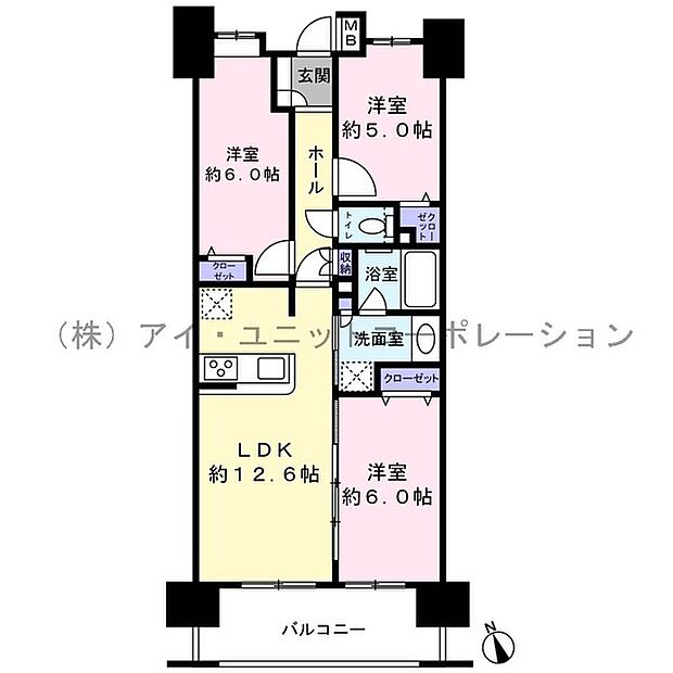 日神パレステージ船橋南(3LDK) 8階の間取り図