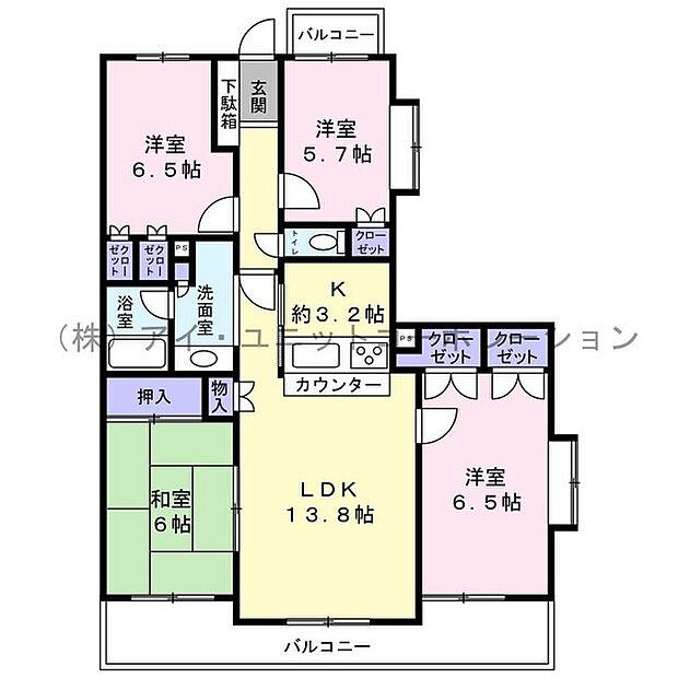 コスモ鎌ケ谷ガーデンスクエア 　A棟(4LDK) 1階の内観
