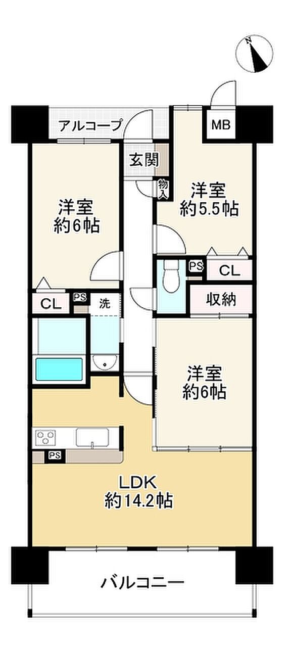 ファミール東加賀屋かがやきの街(3LDK) 15階の間取り図