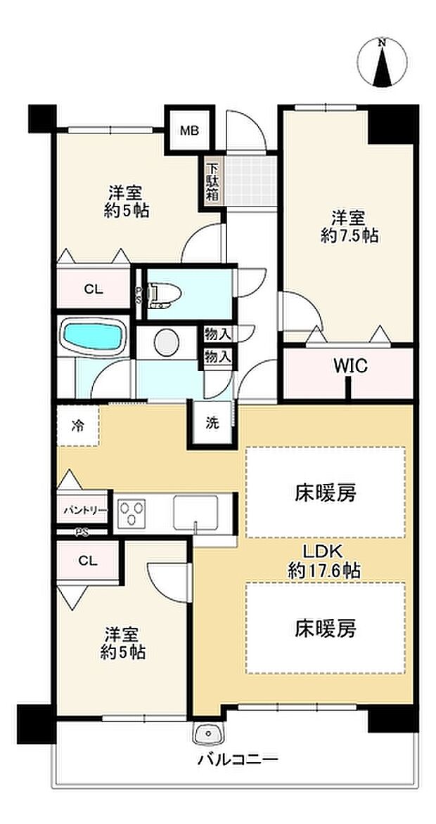 セレッソコートOSAKAステーションランド(3LDK) 10階の間取り図