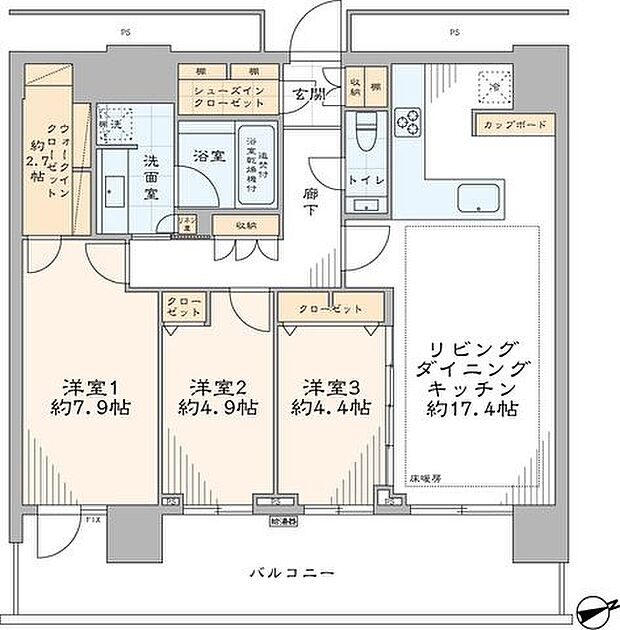 パークタワー品川ベイワード(3LDK) 25階/2511の間取り図