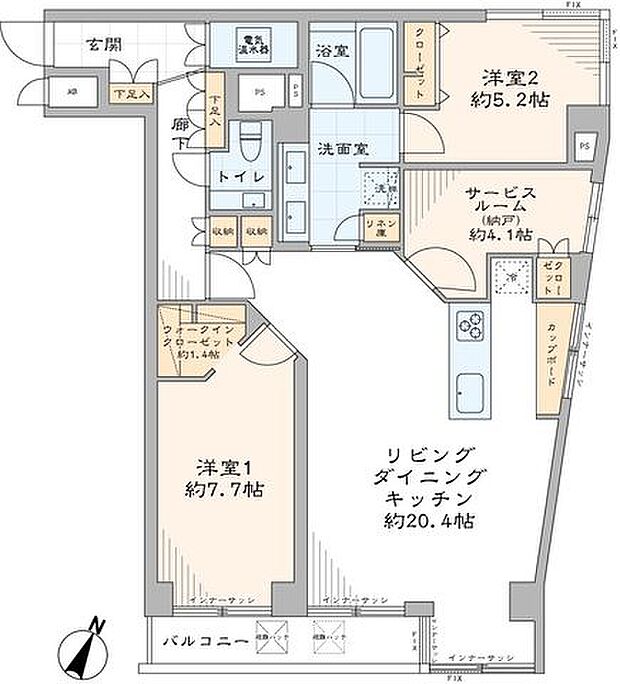 ディアプラザ根津(2SLDK) 3階/301の間取り図