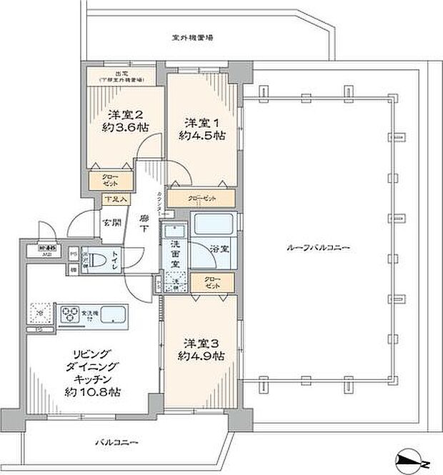 ピアチェーレ板橋徳丸(3LDK) 5階/503の間取り図