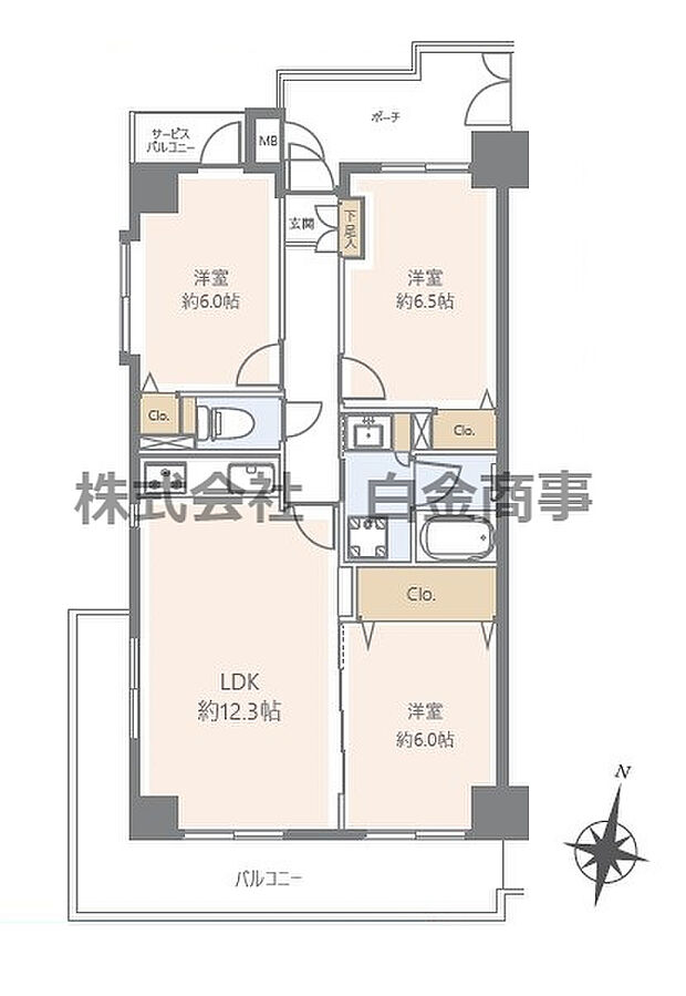 ダイアパレス坂戸(3LDK) 2階の間取り図