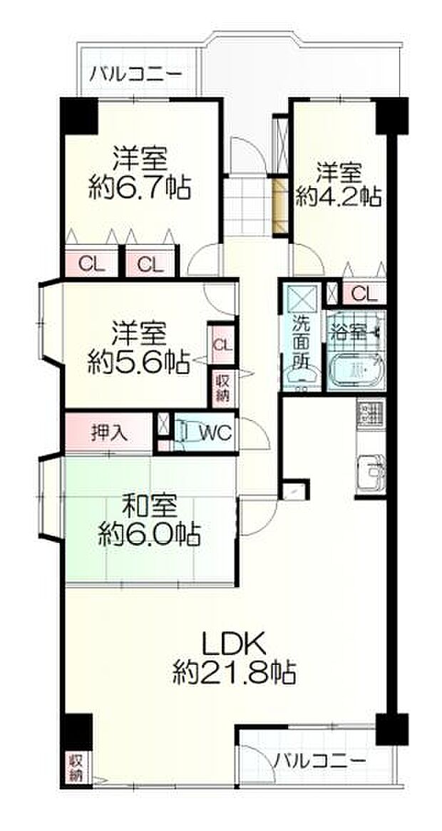 サンライズ東照宮(4LDK) 2階の内観