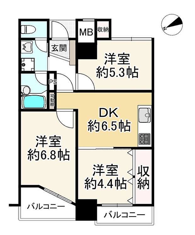プリオーレ神戸(3DK) 6階の内観