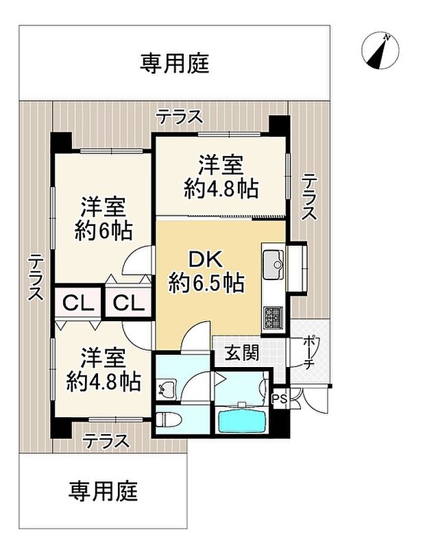 甲南セゾン兵庫(3DK) 1階の内観