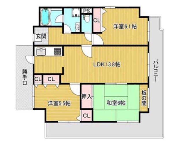 プリオーレ美山台弐番館(3LDK) 1階の間取り図