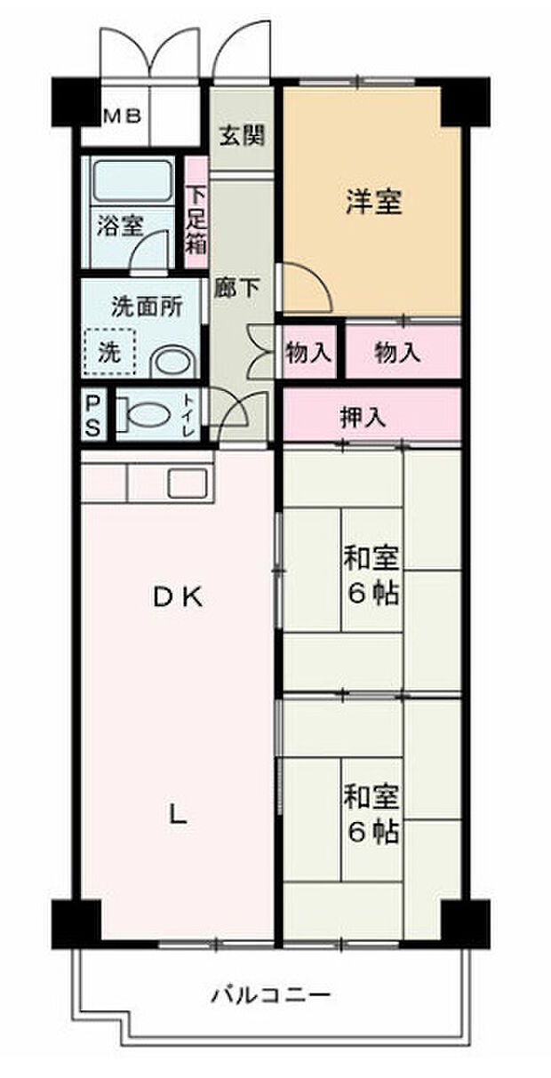 ライオンズマンション舞子(3LDK) 2階の間取り図