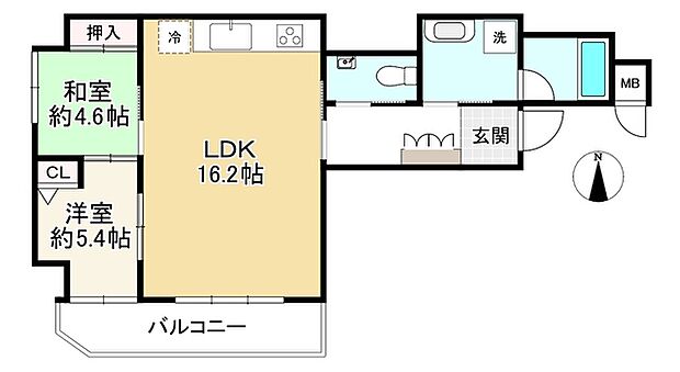 エイジングコート三宮(2LDK) 7階の間取り図
