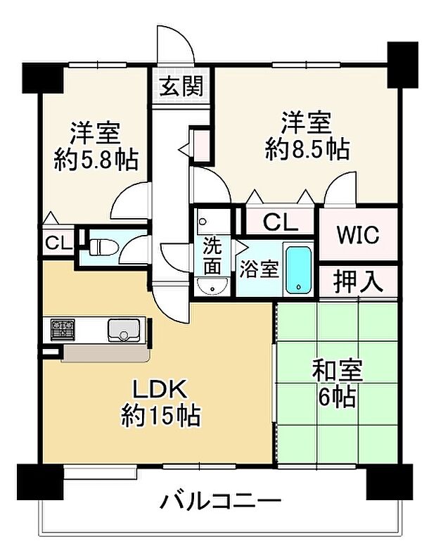 パレ・ロワイヤル南新在家(3LDK) 7階の間取り図