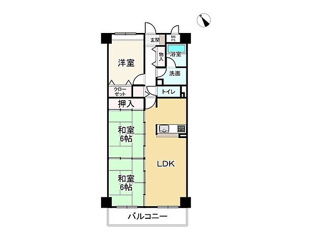 ライオンズマンション姫路西今宿(3LDK) 5階の間取り図