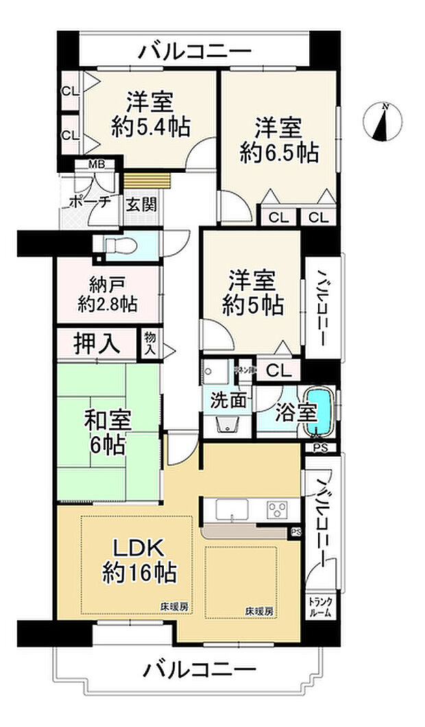 ライフガーデン吾妻弐番館(4SLDK) 8階の内観