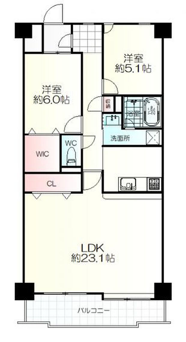 五輪パークマンション(3LDK) 6階の間取り図