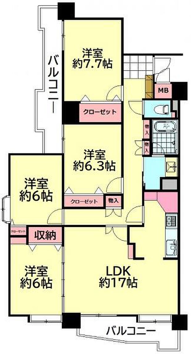 シーアイマンション小松島(4LDK) 3階の内観