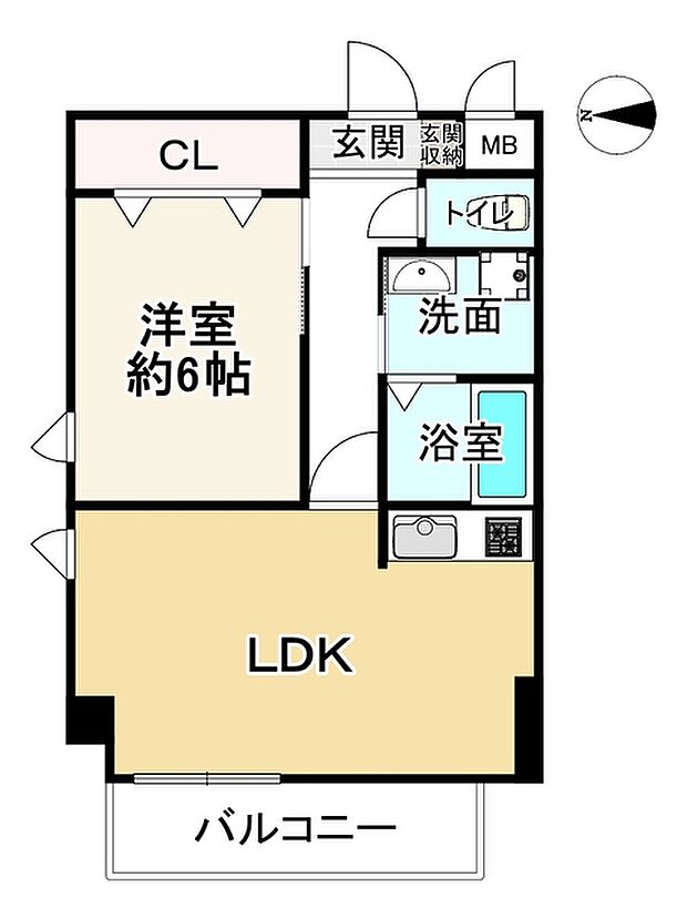 ライオンズマンション祇園(1LDK) 4階の間取り図