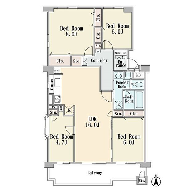 2階部分の南西角部屋です　ワイドバルコニー　ＬＤＫ16帖　全室フローリング　専有90平米の4ＬＤＫ　新規フルリフォーム済み　エアコン付き　総戸数147戸