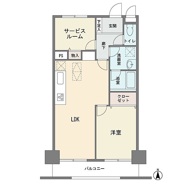 ライオンズマンション大倉山第弐(1SLDK) 1階の間取り図