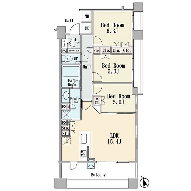 グランノエル日吉本町(3LDK) 1階の間取り図