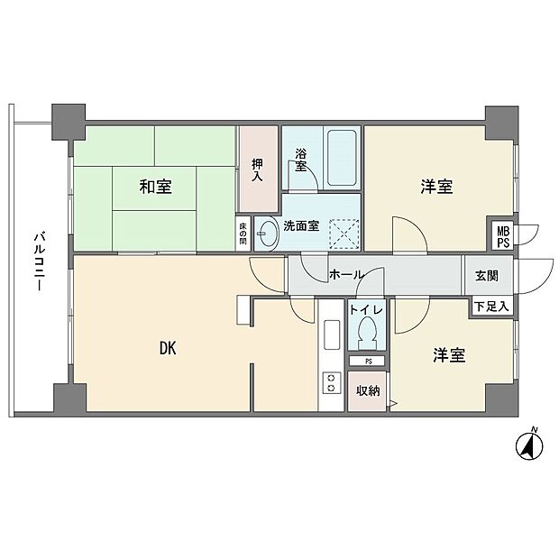 最上階の南西向き　ワイドバルコニー　和室の有る3ＬＤＫ　現況空室　オートロック　総戸数41戸　新耐震基準　現況空室