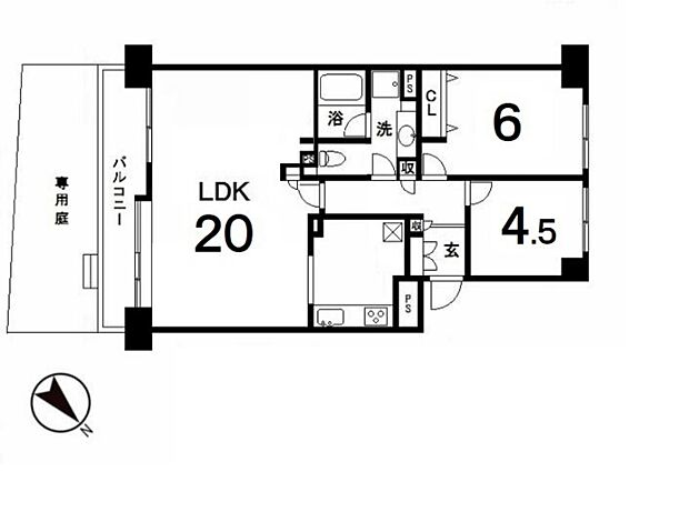 東建ニューハイツ入間(3LDK) 1階/1の間取り図