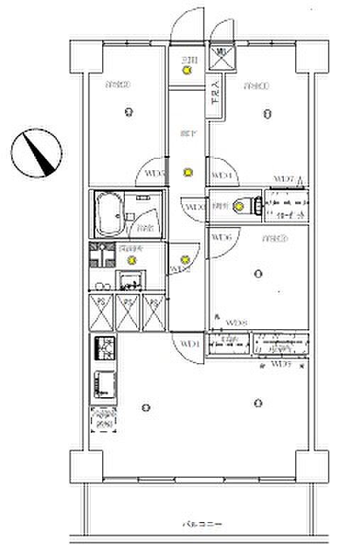 ニュー狭山マンション(3LDK) 5階の間取り図