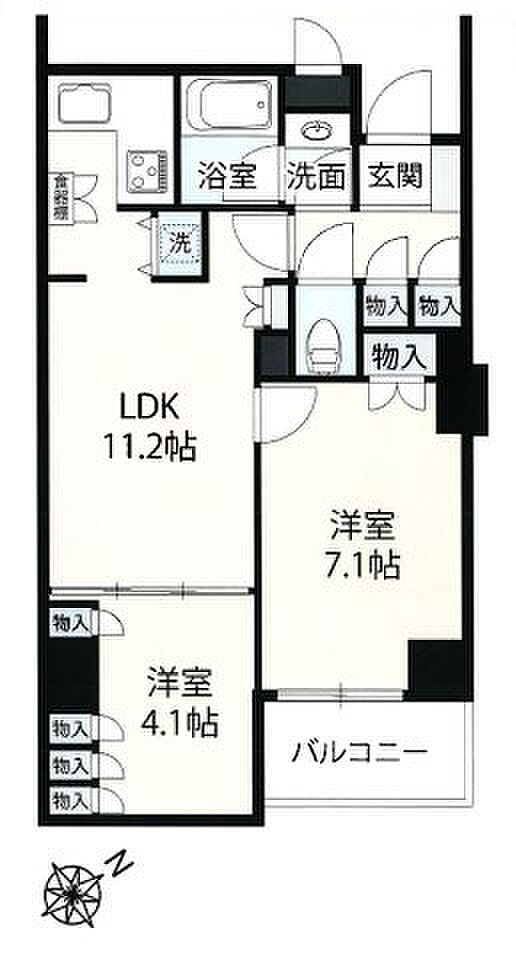 クレール武蔵藤沢(2LDK) 5階の間取り図