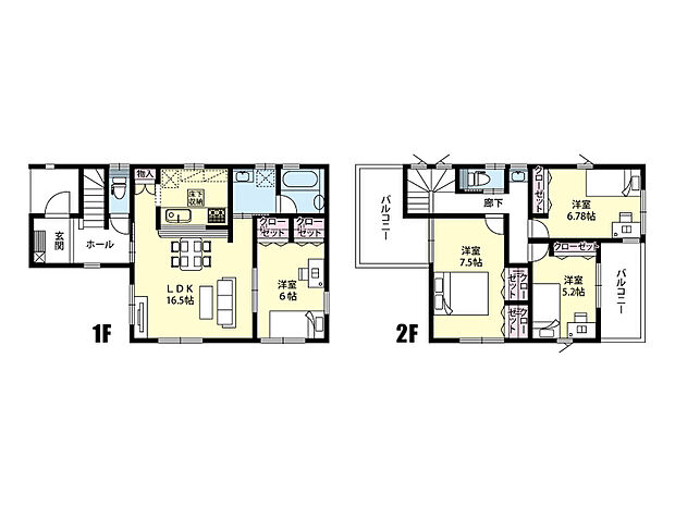 平成30年6月築・注文住宅・全居室に収納がある4LDK！1階天井高2.7ｍ、1階に水回りの集中した家事ラク動線です！