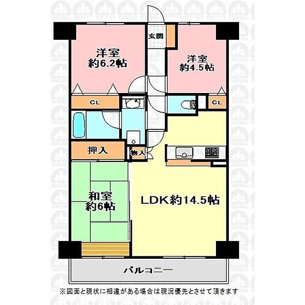 サンクレスト浦和(3LDK) 11階の間取り図