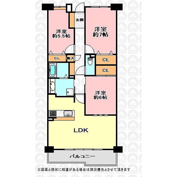 ネオハイツ中浦和(3LDK) 2階の間取り図